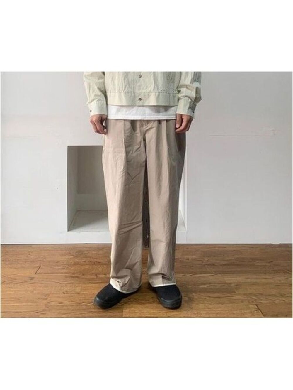URU Tokyo Tuck Pants Men's Size 1 (W35 L26) Cotton Pleated Drawstring Japan